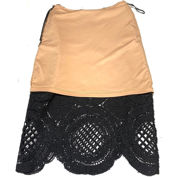Apeach Black Tan Crochet Pencil Skirt Size Small - Picture 6 of 12